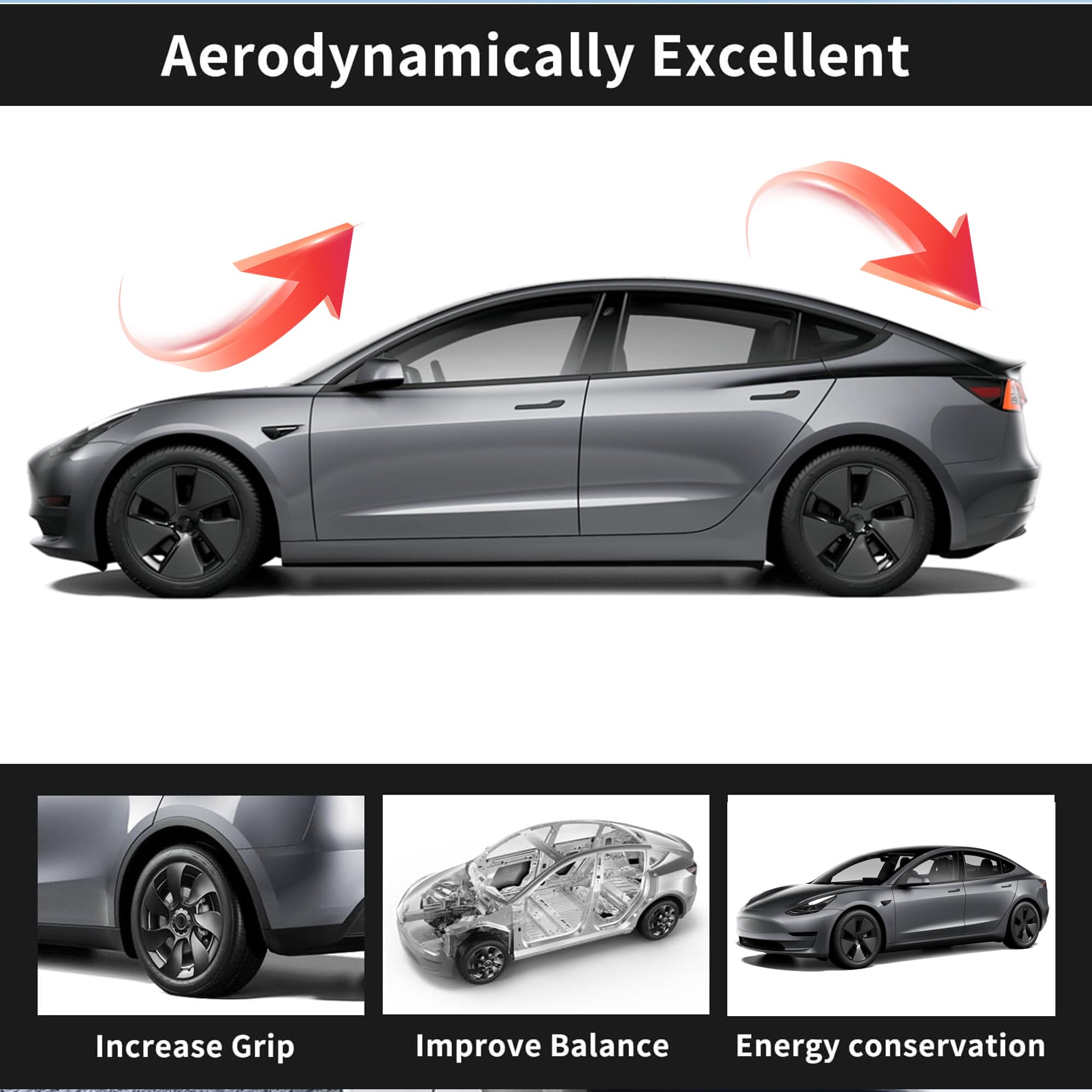 TOPABYTE Model Y Spoiler Original Spoiler Trasero Wing Lip para Tesla Model Y 2020-2024 (Negro Brillante)
