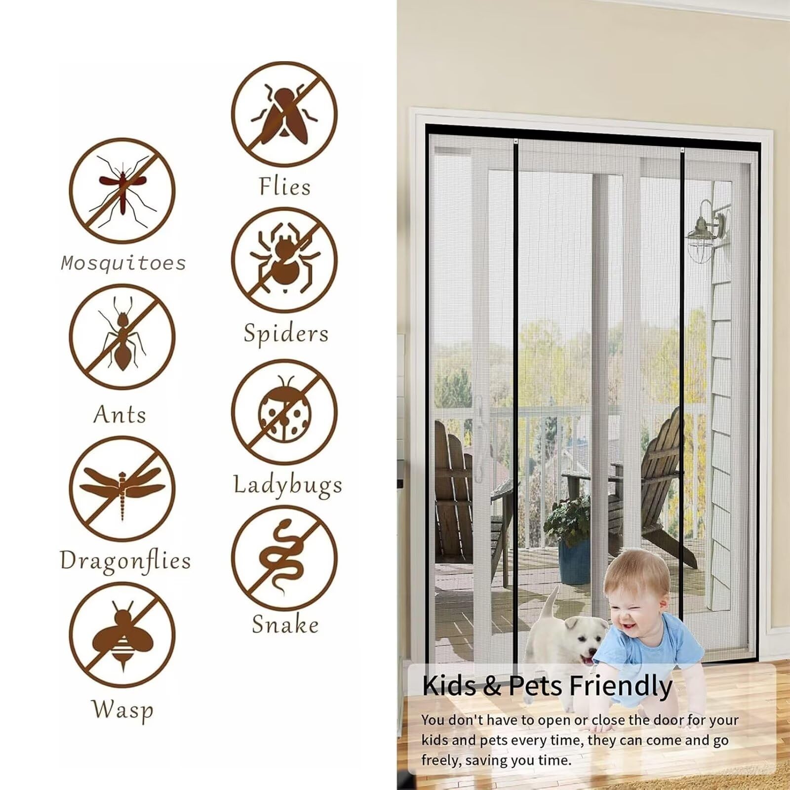 Buy Q-Hillstar Garage Door Screen For 2 Car Grage Net Screen 16x7Ft Heavy Duty Mesh Screen For Garage Self Sealing Door Mesh Curtain Retractable Fiberglass Net Black