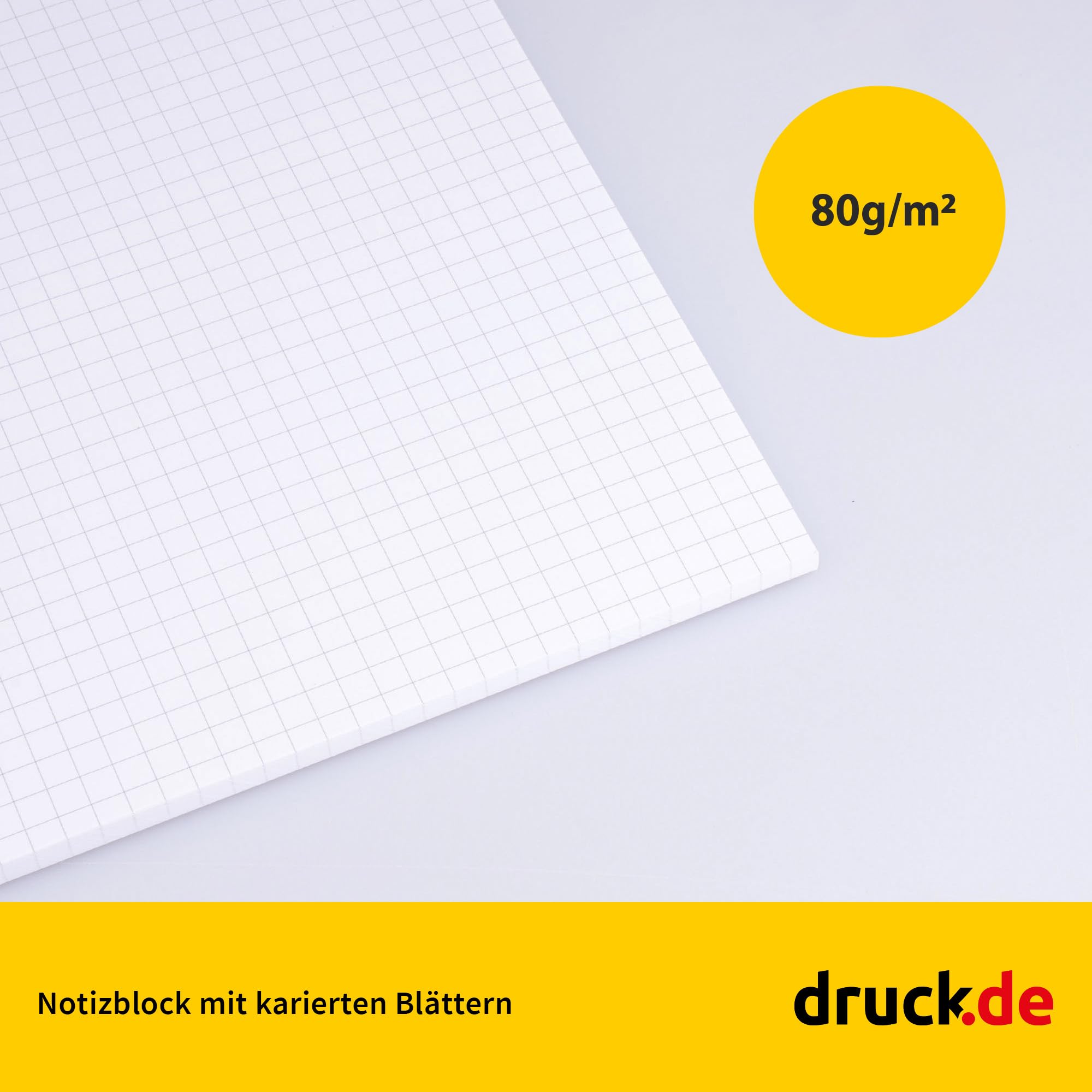 druck.de Notizblöcke Set A4 kariert - 20 Blöcke - 50 Seiten pro Block | Notizblöcke Set A4 kariert, 20 Blöcke, 50 Seiten pro Block, A4