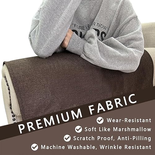 Miniatura 5 de Fundas para brazos de sofá, funda antideslizante para reposabrazos de sofá reclinable, 2 fundas lavables para brazos de sofá, perros, gatos y