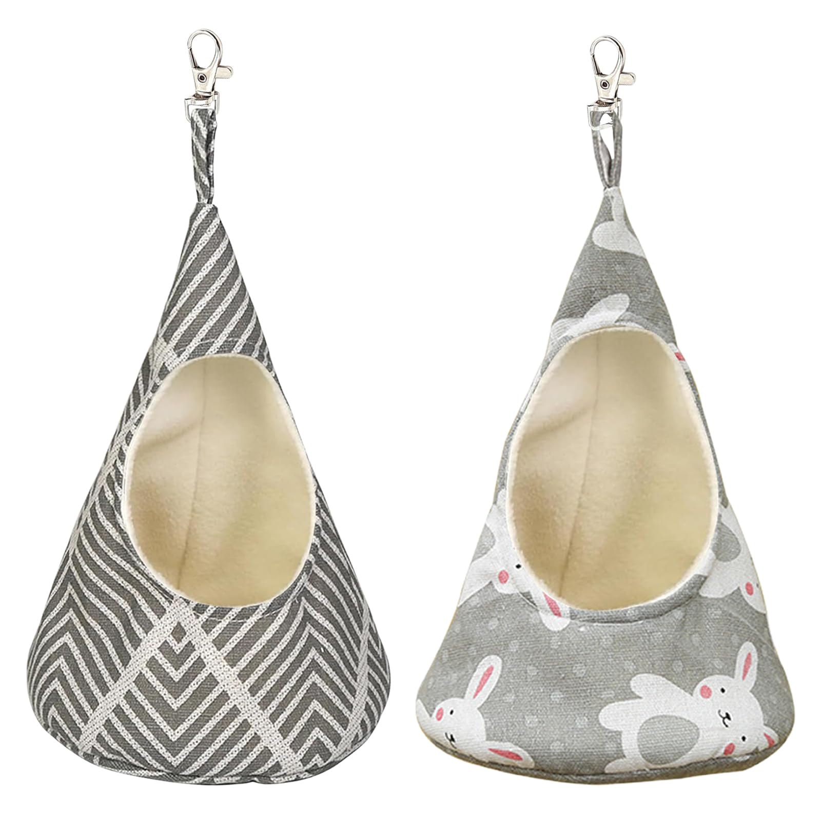 DAVBNM 2 Pieces Conical Peg Bag for Storage, Reusable Peg Bags with Sliding Design, Washable U-Shaped Opening Pegs Bag with Liner, for Home, Dorm, Camping, Clothespins, Small Pets