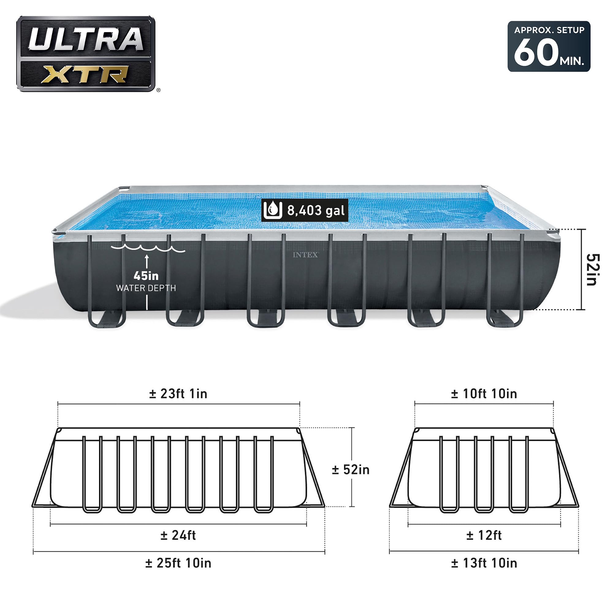 yuu202　+Lサイズ Amazon.com: INTEX 26363EH Ultra XTR 24ft x 12ft x 52in Above