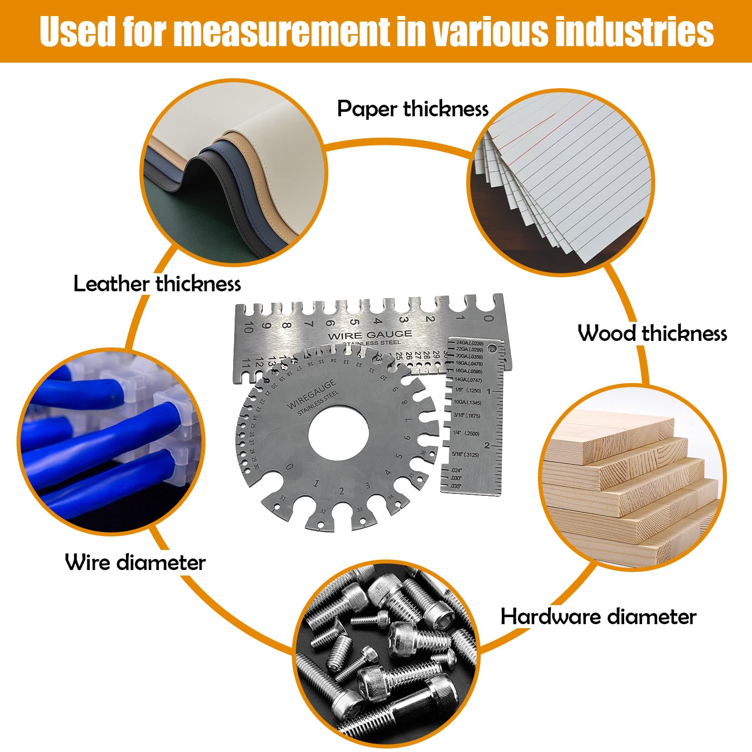 Stainless Steel Wire Gauges - Measure Thickness & Weld -6 Stainless Steel Wire Gauges - Measure Thickness & Weld -6