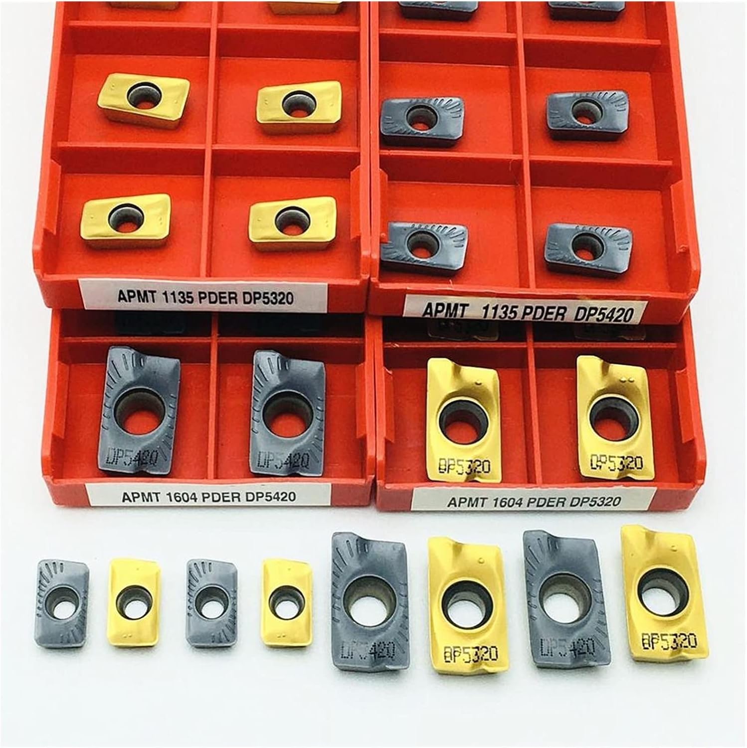 Carbide Tool APMT1604 APMT1135 PDER DP5420 DP5320 Carbide Insert CNC Lathe APMT1604 APMT1135 Machine Tool Accessories Milling Insert (Angle : APMT1604 PDER DP5420)