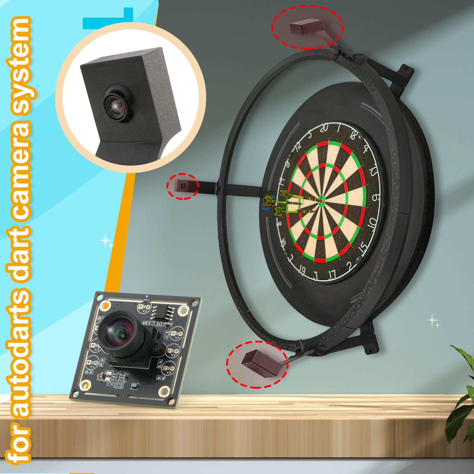 ov9732 Kameramodul 100 Grad für autodarts Dart Kamerasystem 3 Satz 1280x720 30fps Gesichtserkennung Bilderfassung 2M Kabel USB2.0 Ausgang Phone