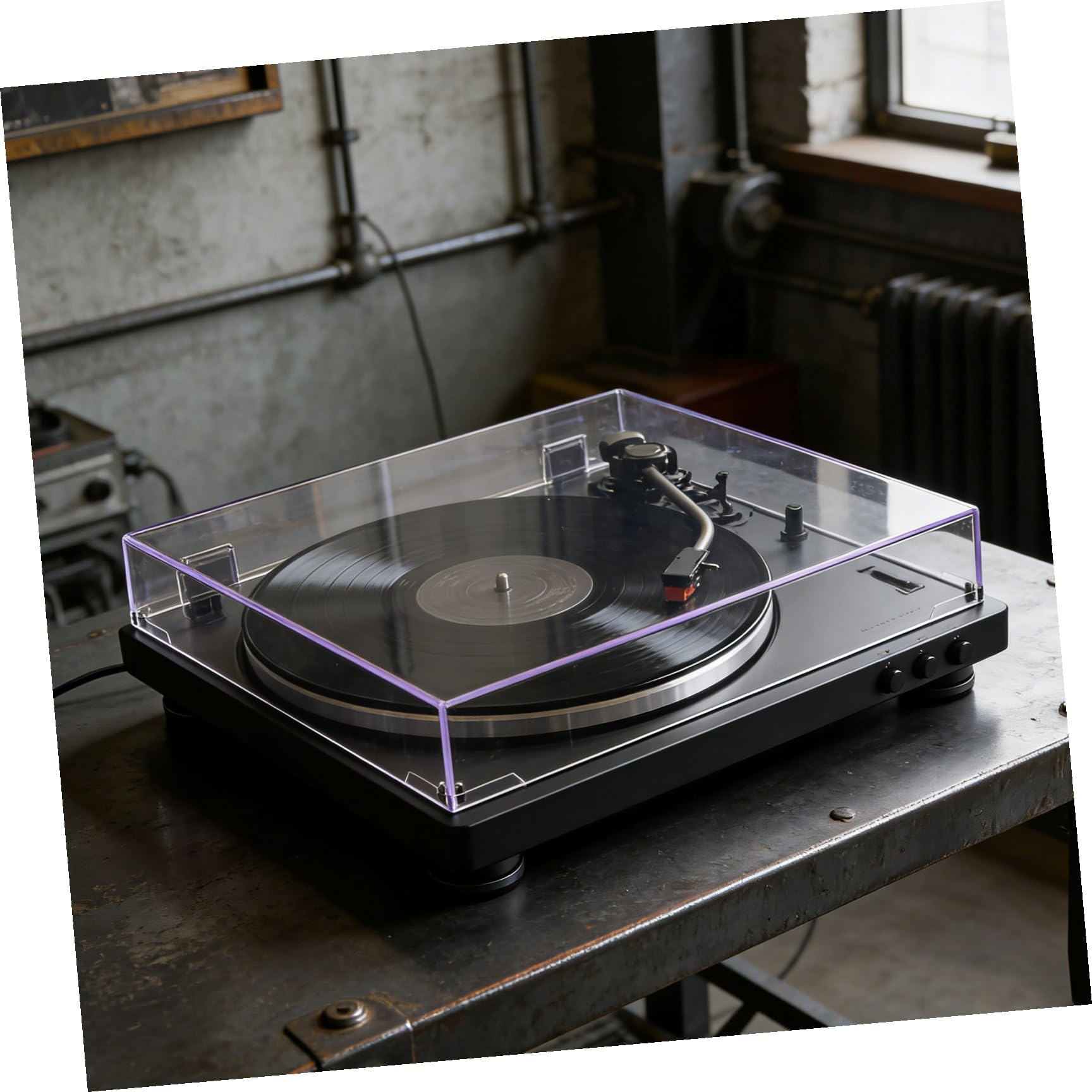 SHINEOFI Couvercle de Protection Transparent en Acrylique pour Platine Vinyle, Design Ajusté Précis et Léger, pour Installations Audio à Domicile