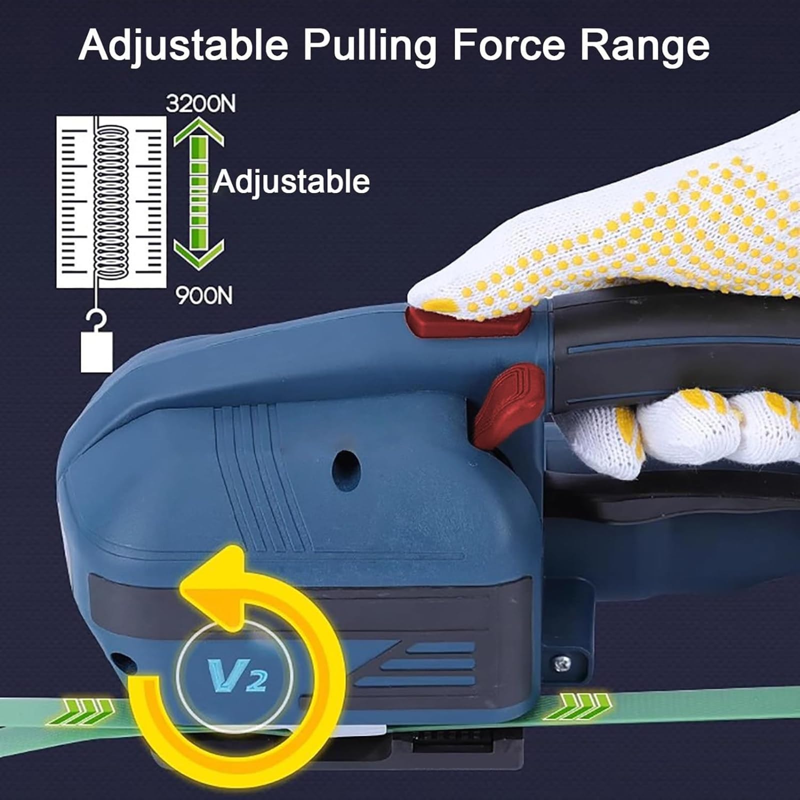 Herramienta Bandas Fusión En Caliente, Máquina Flejado Mano, Máquina Flejadora Automática Portátil, Soldadura Por Fricción Térmica, Mudanzas Materiales Domésticos Y Mudanzas Comerciales 2battery