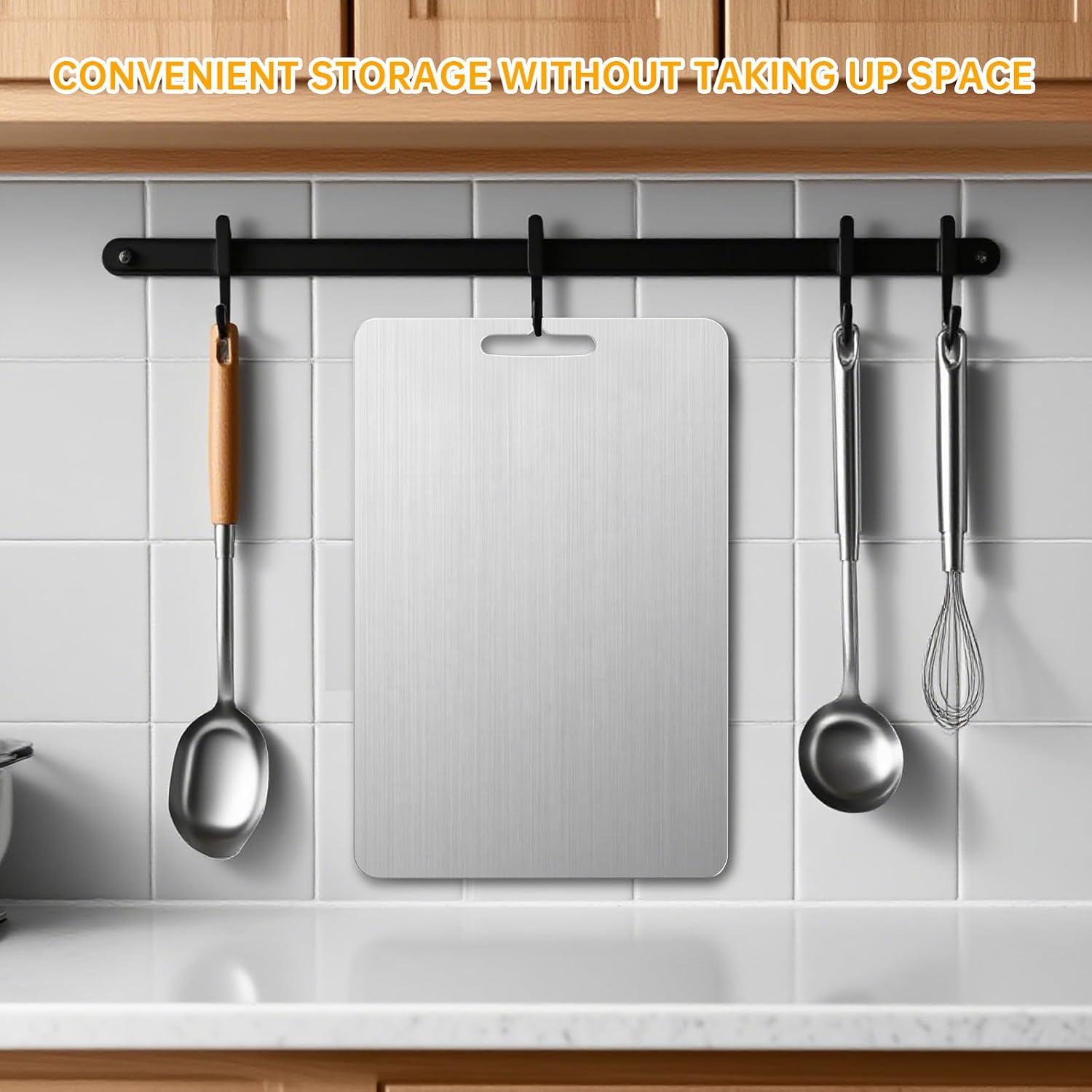 Titanium Cutting Board for Kitchen, 16''×11'' Double Sided Food-Grade Chopping Board for Cutting Meat Vegetable Fruit, Knife-Friendly & Dishwasher Safe for Kitchen