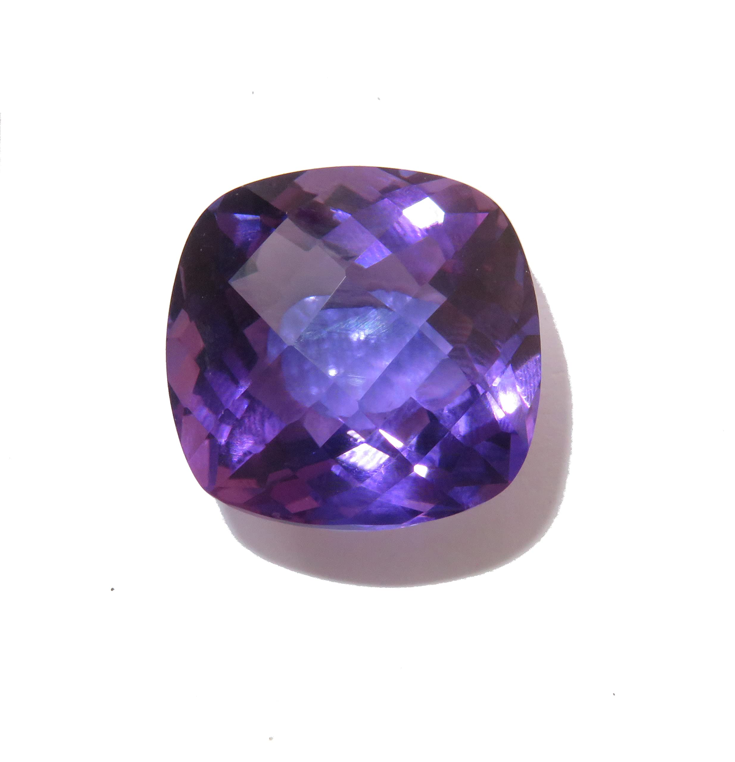 Améthyste véritable 25.99 carats, coussin carré à taille concave d'exception - 2