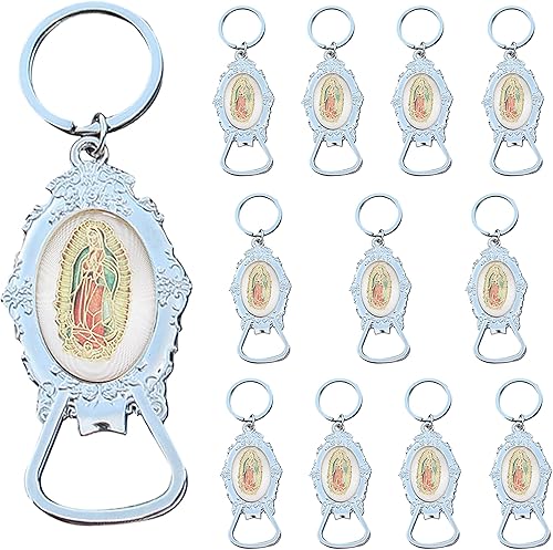 12 abrebotellas de Nuestra Señora de Guadalupe llavero bautismo Favor Primera Comunión Regalo Recuerdos de Bautizo