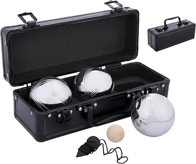 Engelhart Boule Set mit Metallkugeln und Koffer - Pétanque Spiel für Garten & Strand