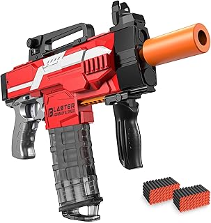 SnowCinda Toy Guns for Nerf Guns Bullet, Electric Toy Guns for Kids with 100 Pcs Refill Darts, 3 Modes Burst Toy Foam Blasters Guns Toys for 5-10 Year Old Kids (Red)