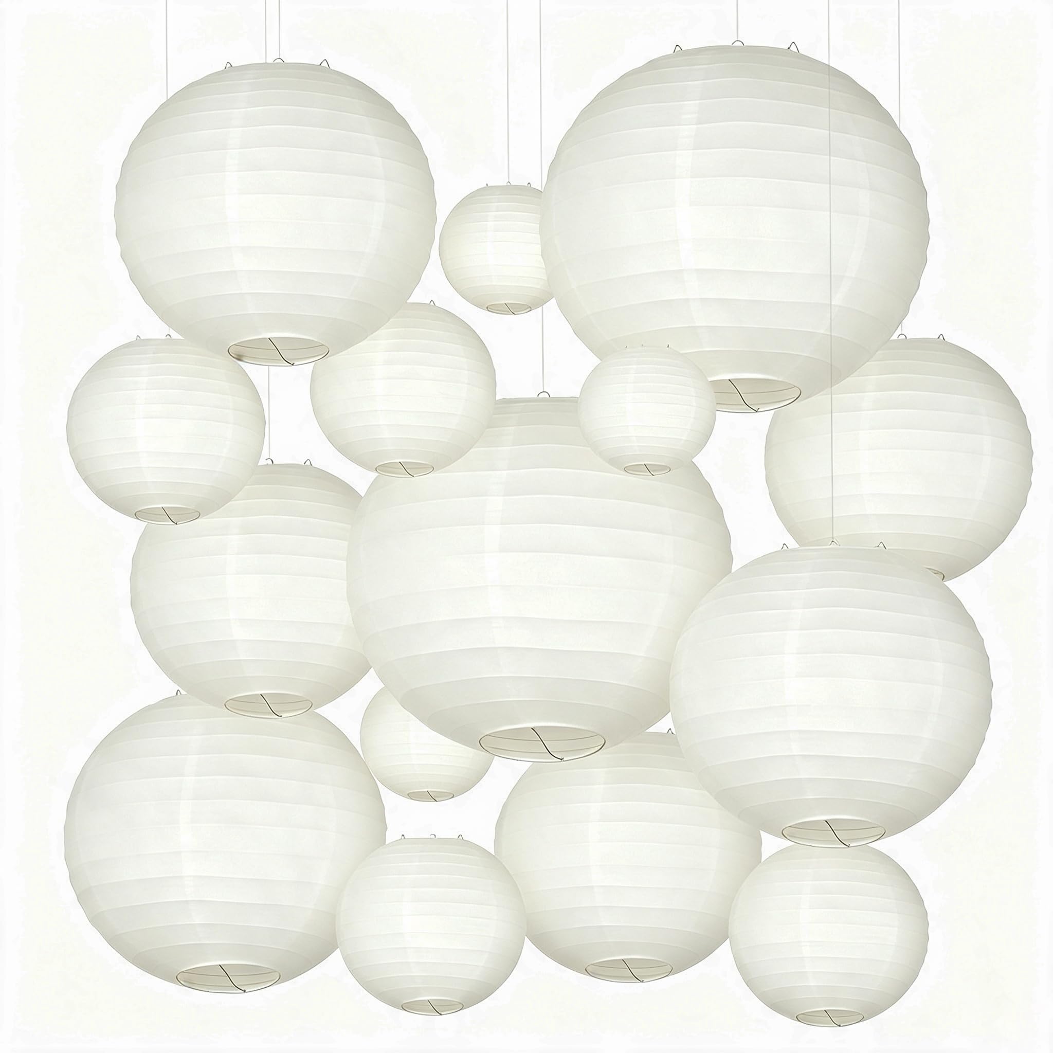 15pcs Cream Paper Lanterns Party Decorations for Birthday Baby Shower
