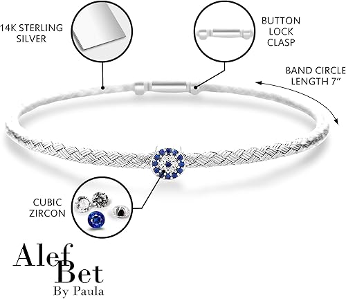 Miniatura 6 de Pulsera de plata de ley contra el mal de ojo para mujer