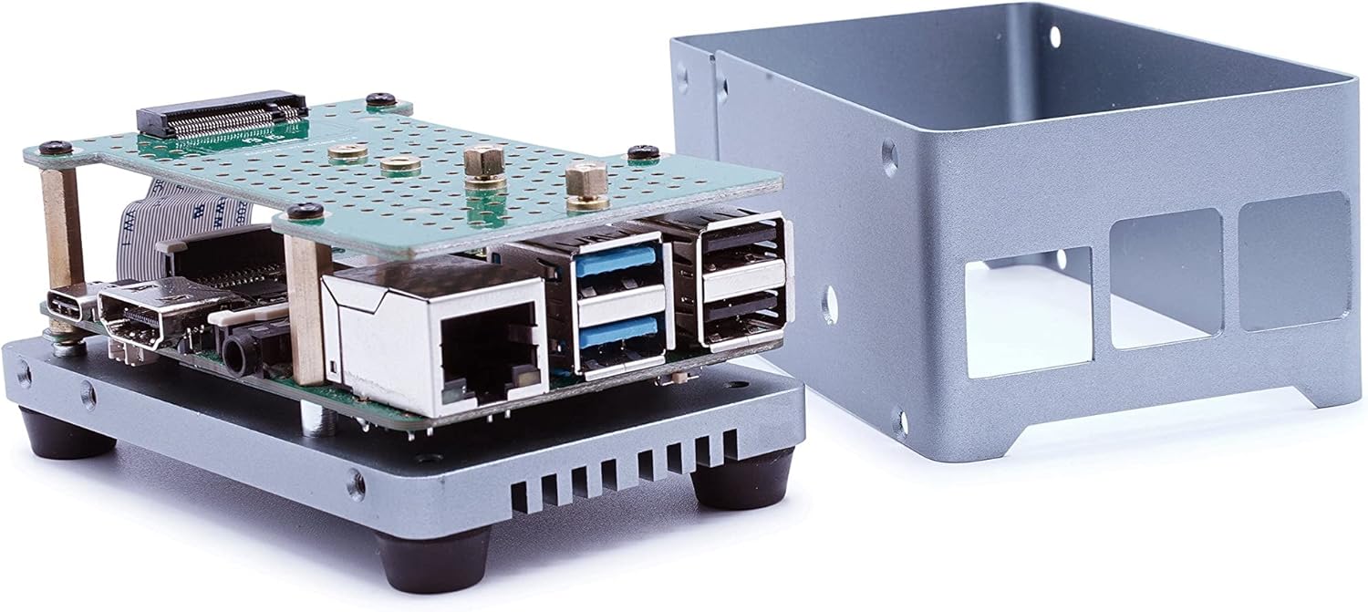 KKSB Rock 4 SE Case | Sandblasted Aluminium | Built-in Heatsink | Space for SSD or Hats