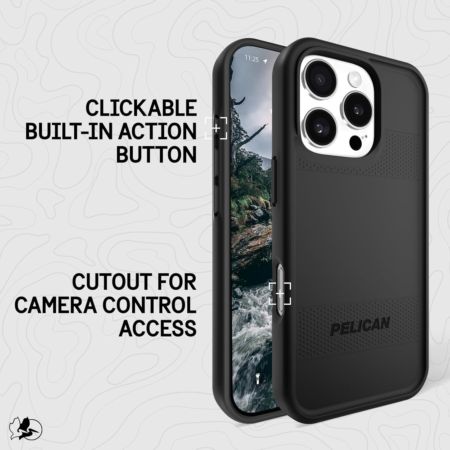Pelican Protector iPhone 16 Pro Case [Compatible with MagSafe] Rugged Magnetic Phone Case with 16ft Military-Grade Drop Protection - Heavy Duty Phone Cover for iPhone 16 Pro - Black