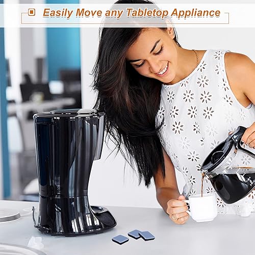 Miniatura 6 de Aiwosoai Deslizadores de electrodomésticos de cocina, paquete de 16 deslizadores autoadhesivos para la mayoría de cafeteras de encimera, ayuda de