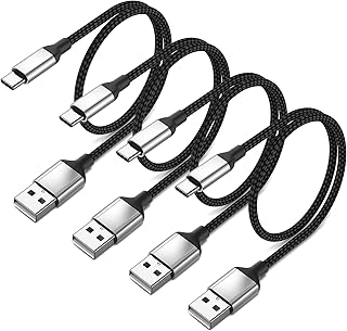 Short USB C Cable 30cm, 4 Pack USB Type C Charger Cable Fast Charging USB C Cord, USB A to USB C Charger Cable for Huawei/Samsung Galaxy S24 S23 S22 S21 S20 A32 A51 A52