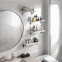 Vista 53 de YGEOMER Estantes flotantes para pared, diferentes tamaños, estantes de pared grises desgastados para sala de estar, baño, dormitorio, cocina