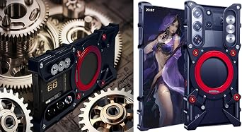Metal Case for Nubia Redmagic 10 Pro, Cover for Red Magic 10 Pro+ Cellphone, Border Mobile Phone Shell, Mechanical Monster, Bracket -Black