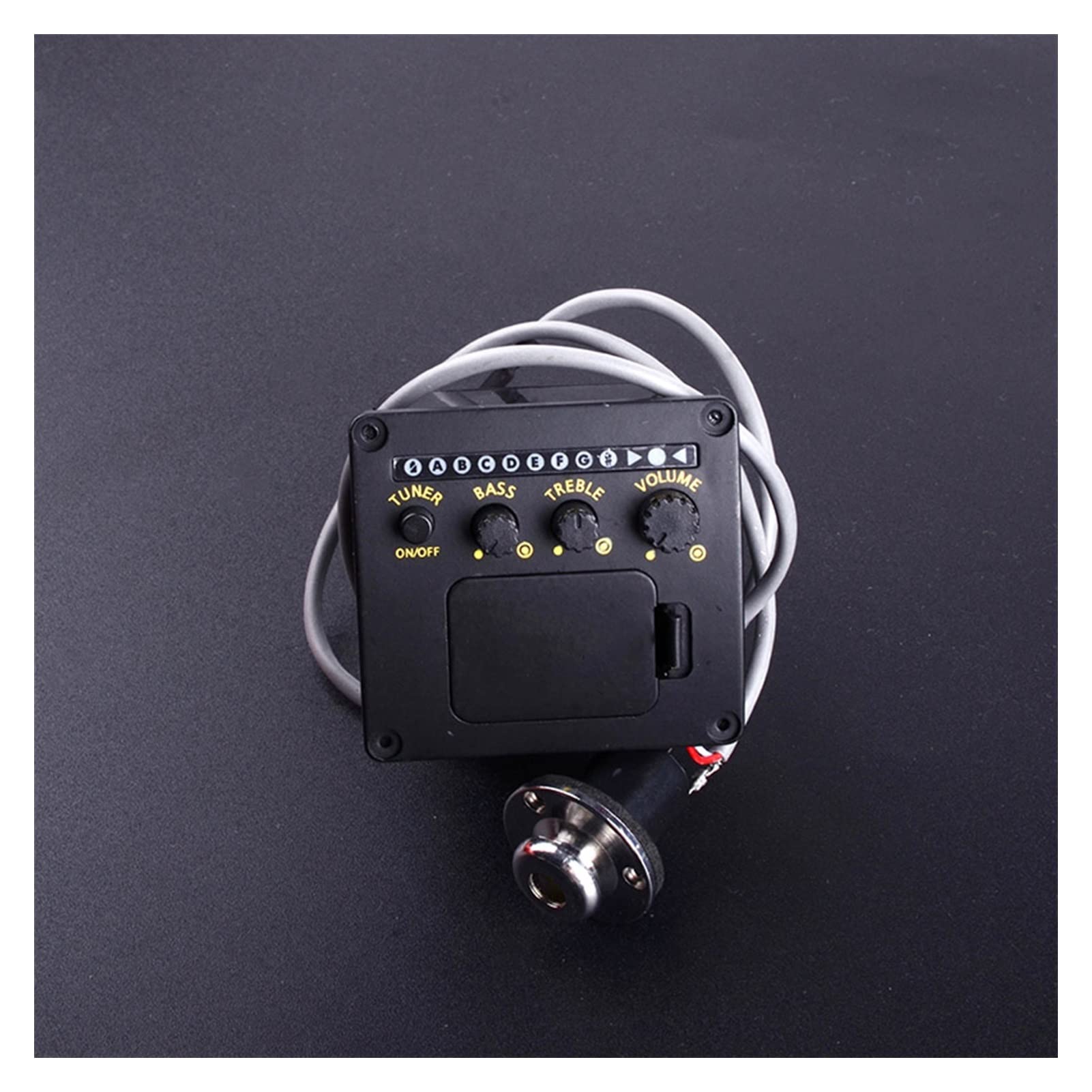 Preamplificatore per Chitarra Acustica A 2 Bande 6,35 Mm di Uscita in Ottone Copertura Endpin con Accordatore Folk Chitarra Piezo Pickup Pickup