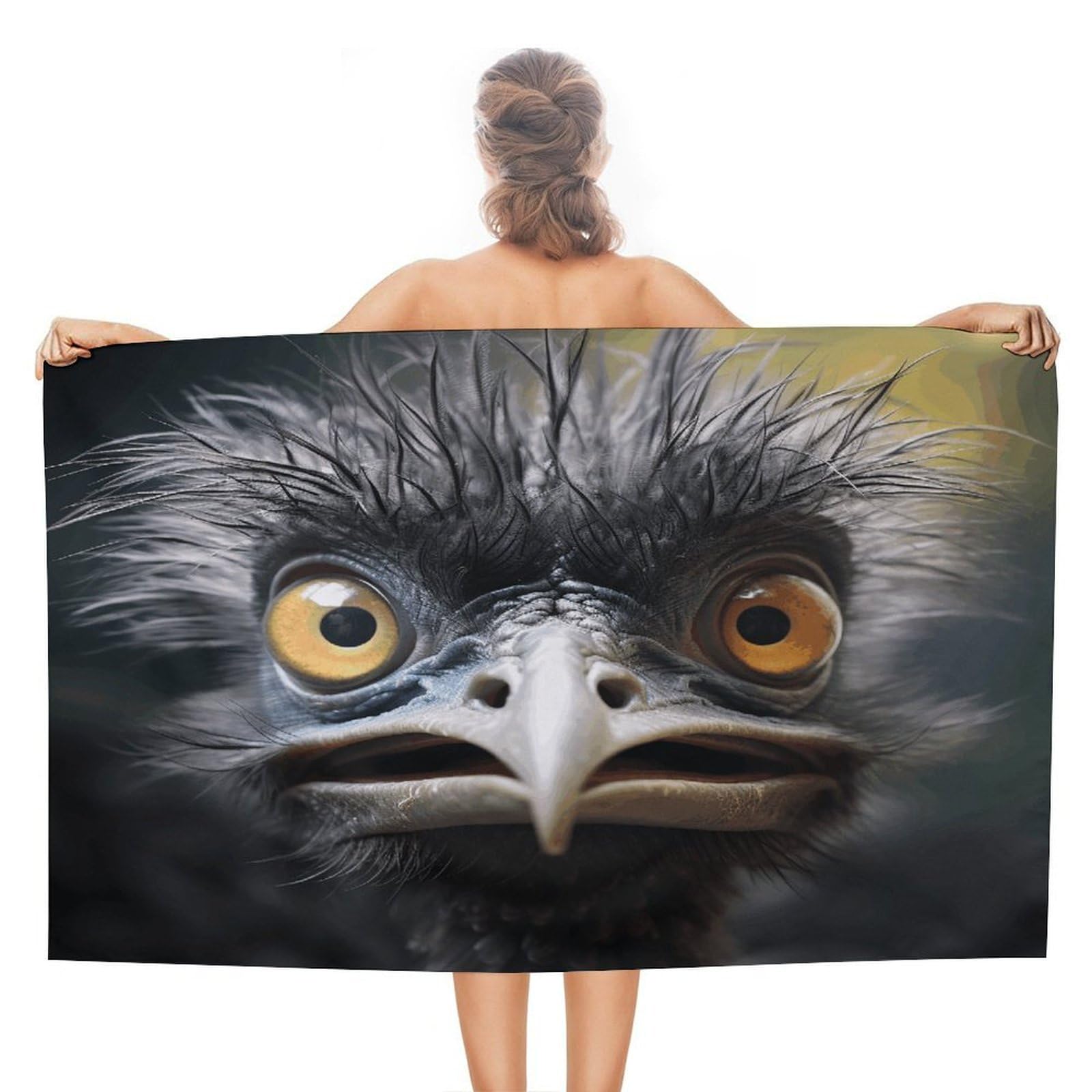 VstaDank Emu Bath Towel Stylish Double-Faced Pile Travel Towel Soft Absorbent Beach Towel for Pool Swim Sports Camping Adults Gift 51X31 Inch