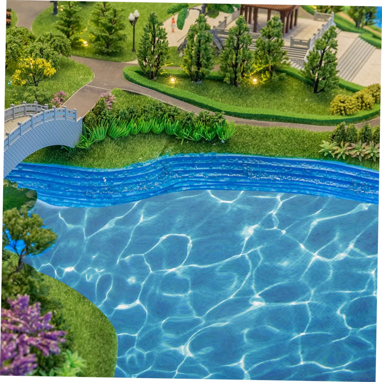 ibasenice 10pcs Fake Water Sheet DIY Plastic Water Decor Sturdy Stream Basing for Model Decor - Image 4