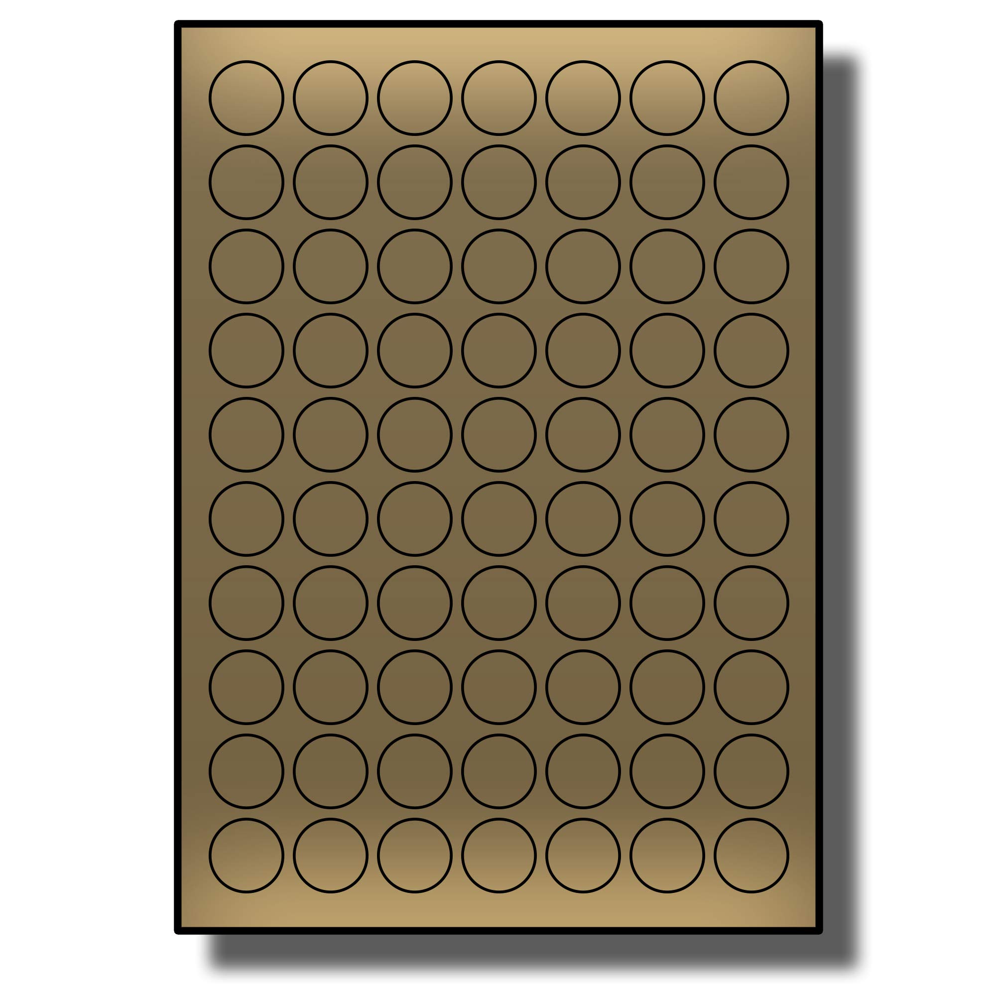 Label Planet® 70 Per Page/Sheet, 50 Sheets (3500 Round Metallic Gold Sticky Labels), Quality Golden Colour Coloured A4 Circle All Purpose Stickers, Laser Printers Only, LP70/25R LG, 25MM ⌀ Circles — image 1