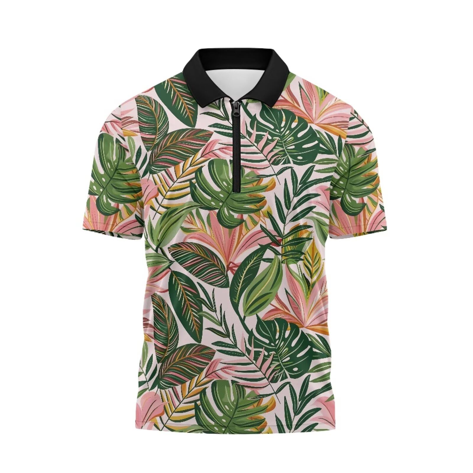 Herren-Poloshirt, Grafik, Golf-Shirt, lässiges T-Shirt, athletisches Oberteil, Reißverschluss, für Strand, Workout, Business