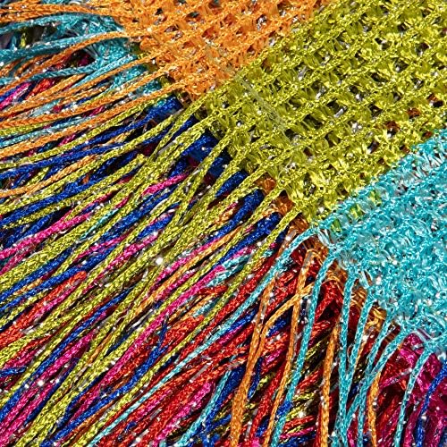 TRIXES Dew Drop Multicoloured String Curtain for Doors and Windows - Rainbow Glitter Thread Panel Divider - Home Decor Accessory - Total Size 90 x 200cm - Perfect as Fly Screen for Doorway