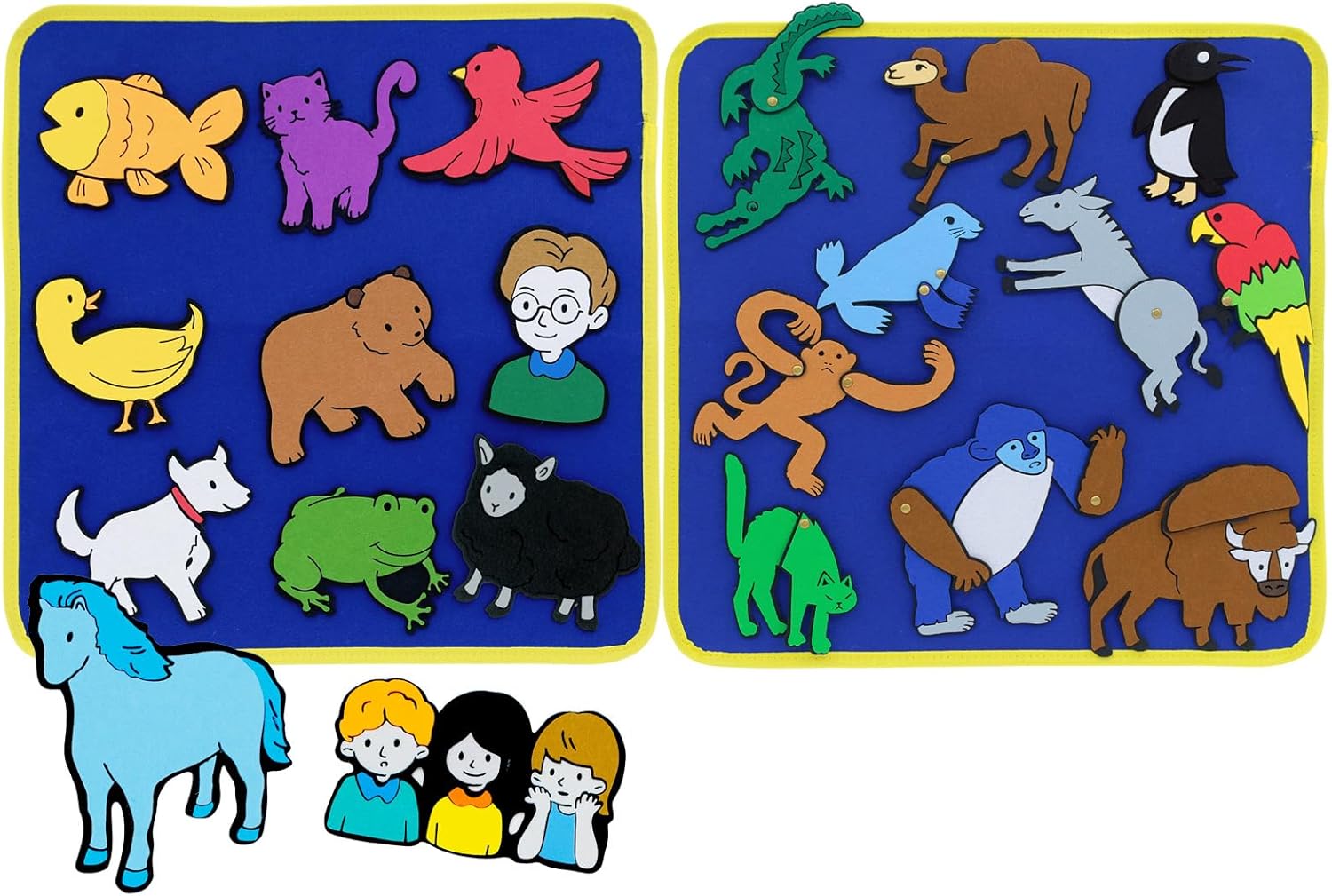Felt Story Board Set, Large Animals Felt Stroy Retelling Pieces for Toddlers,Preschool,Teachers, Speech, Therapy, Home Travel,Classroom