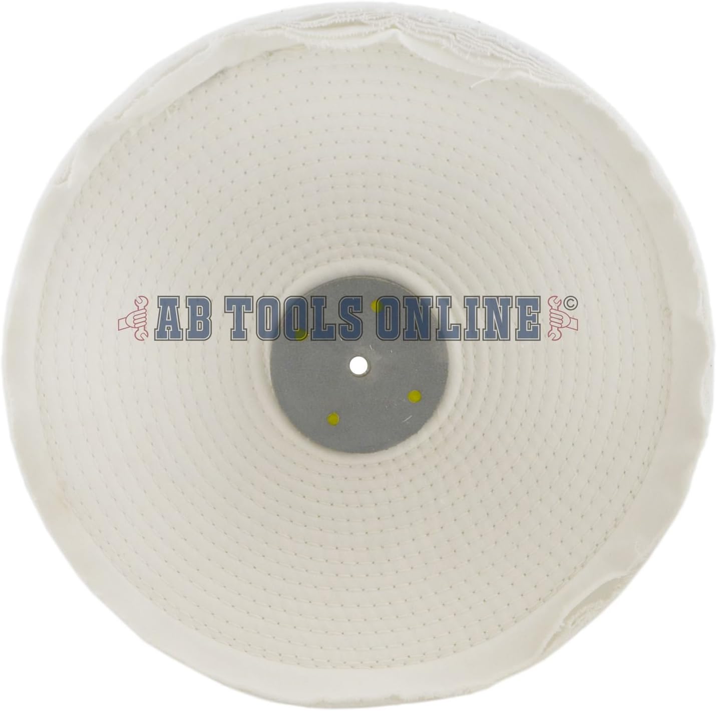 White Close Stitched Metal Polishing Buffing Mop 12" x 1" 2 section 2nd Stage