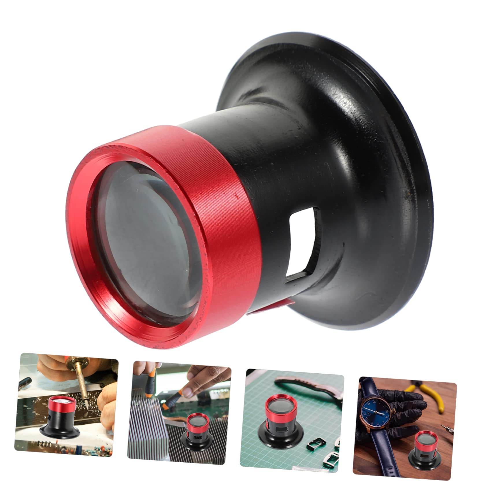 KONTONTY Metal Magnifying Glass Loupe Jewelers Loupe Magnifier Watchmaker Tool Diamond Inspection 10x Magnification Loop