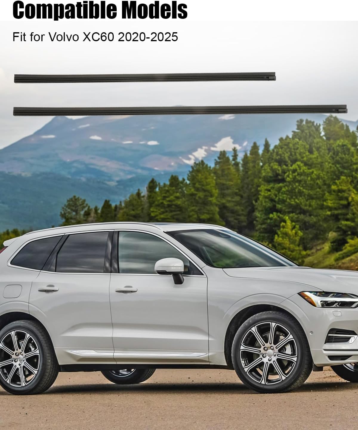 2PCS Front Windshield Wiper Blade Refill Kit Fit for Volvo XC60 B8 T8 SUV 2018 2019 2020 2021 2022 2023 2024 2025, Replace 31490722，Left Right Rubber Inserts Windscreen Blade