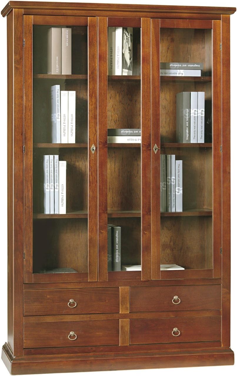 Lo Scrigno Arredamenti, Libreria/Vetrina Arte povera 2 Porte 4 cassetti