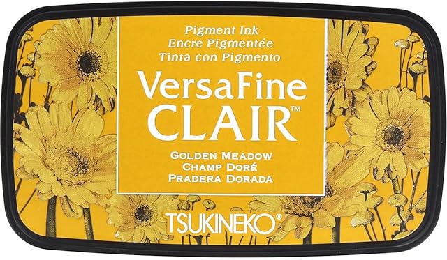 Tsukineko Golden Meadow Versafine Clair Ink Pad, Synthetic Material, Yellow, 5.6 x 9.7 x 2.3 cm