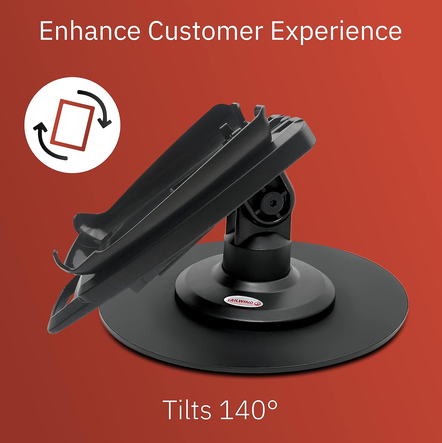 Dejavoo Z3/Z6 3" Latch and Lock Compact Pole Mount Terminal Stand with Round Freestanding Mobility Base Plate