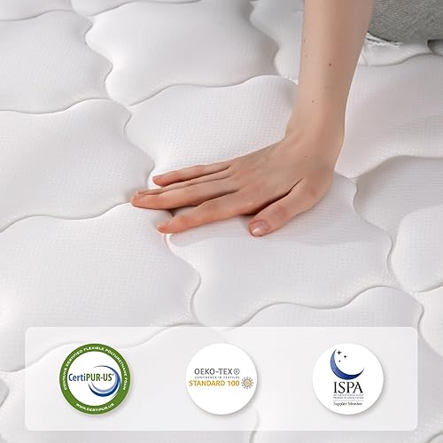 Miniatura 2 de REGOSS Bonnell Coil - Colchón híbrido de 10 pulgadas en una caja, tamaño Queen, sensación suave media con espuma viscoelástica para aliviar la