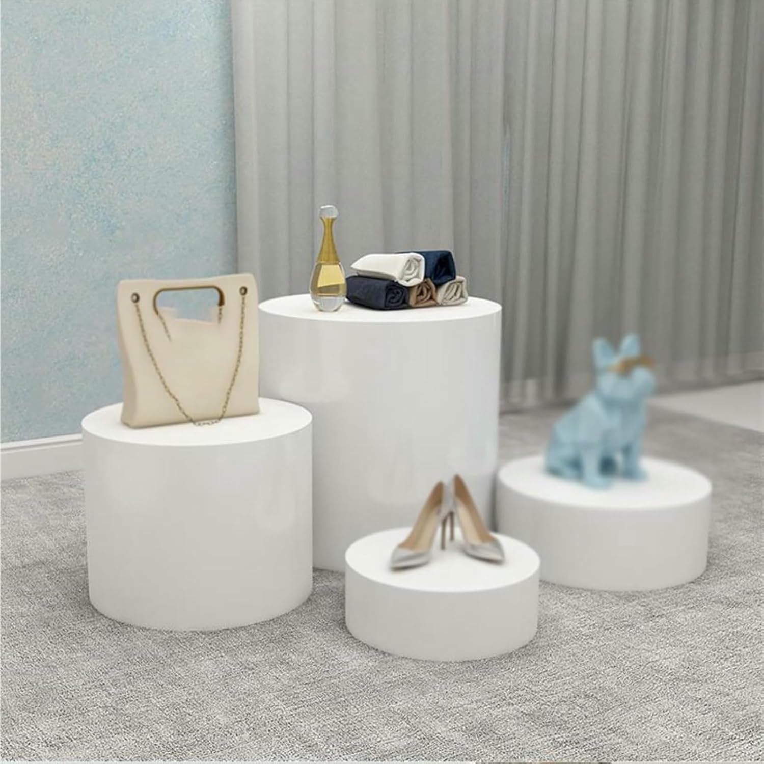 Display, Event Decor Round Display Plinth Stands, Clothing Store/Bridal Shop Risers Platform Base for Mannequin/Shoe