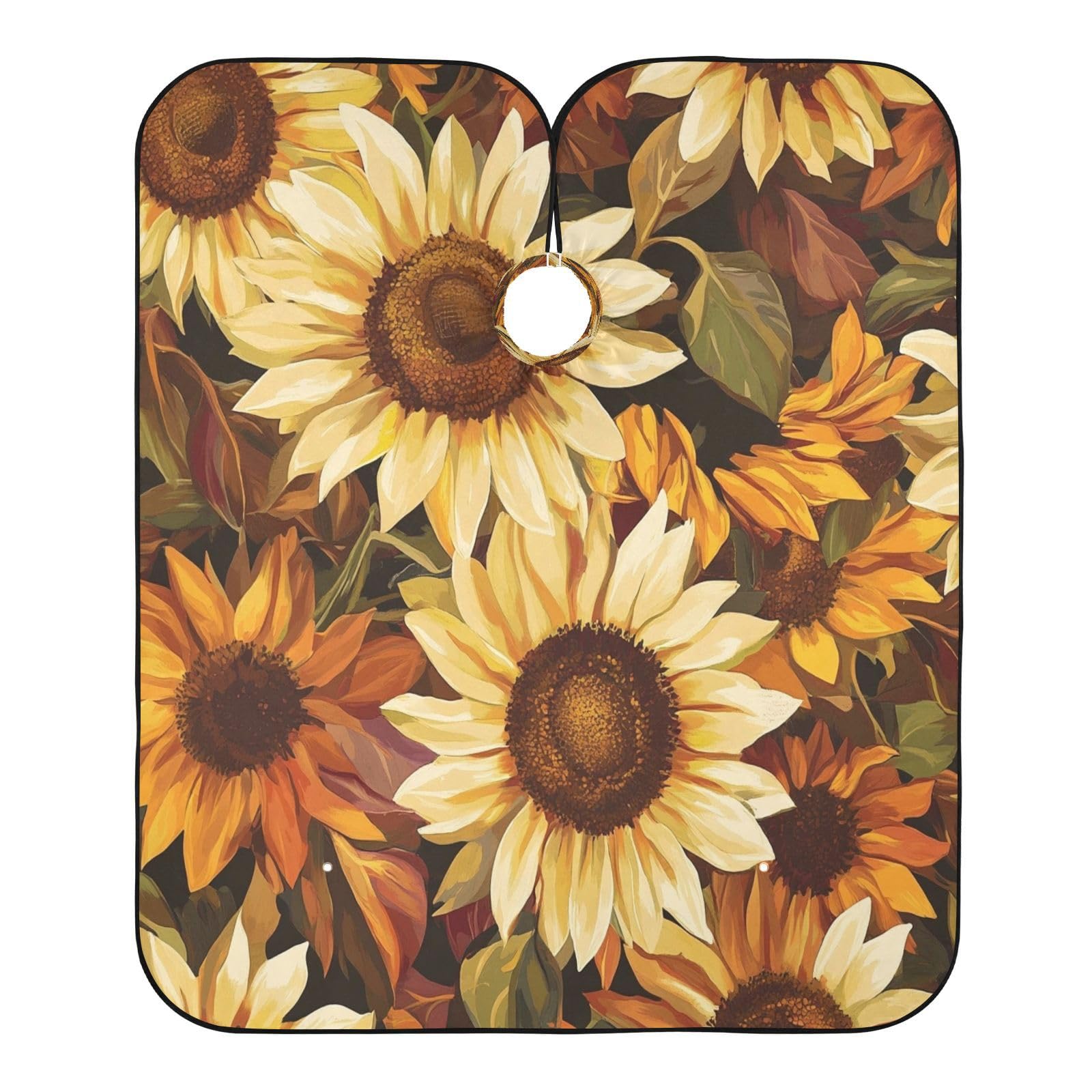 Kigai Sunflowers Hair Cutting Cape for Men & Women Waterproof Barber Cape Professional Hairdressing Salon Styling Apron with Adjustable Closure Snap