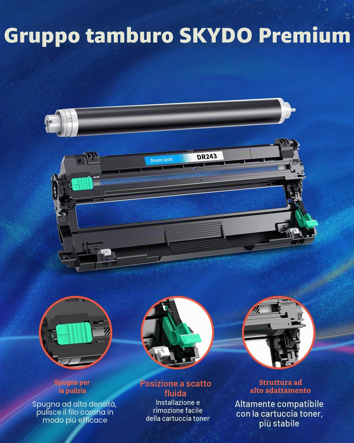 DR-243CL Tamburo Compatibile per Brother DR243CL Tamburo per Brother DCP-L3550CDW MFC-L3770CDW MFC-L3750CDW MFC-L3710CW MFC-L3730CDN HL-L3210CW DCP-L3510CDW DCP-L3517CDW (BK/C/M/Y)