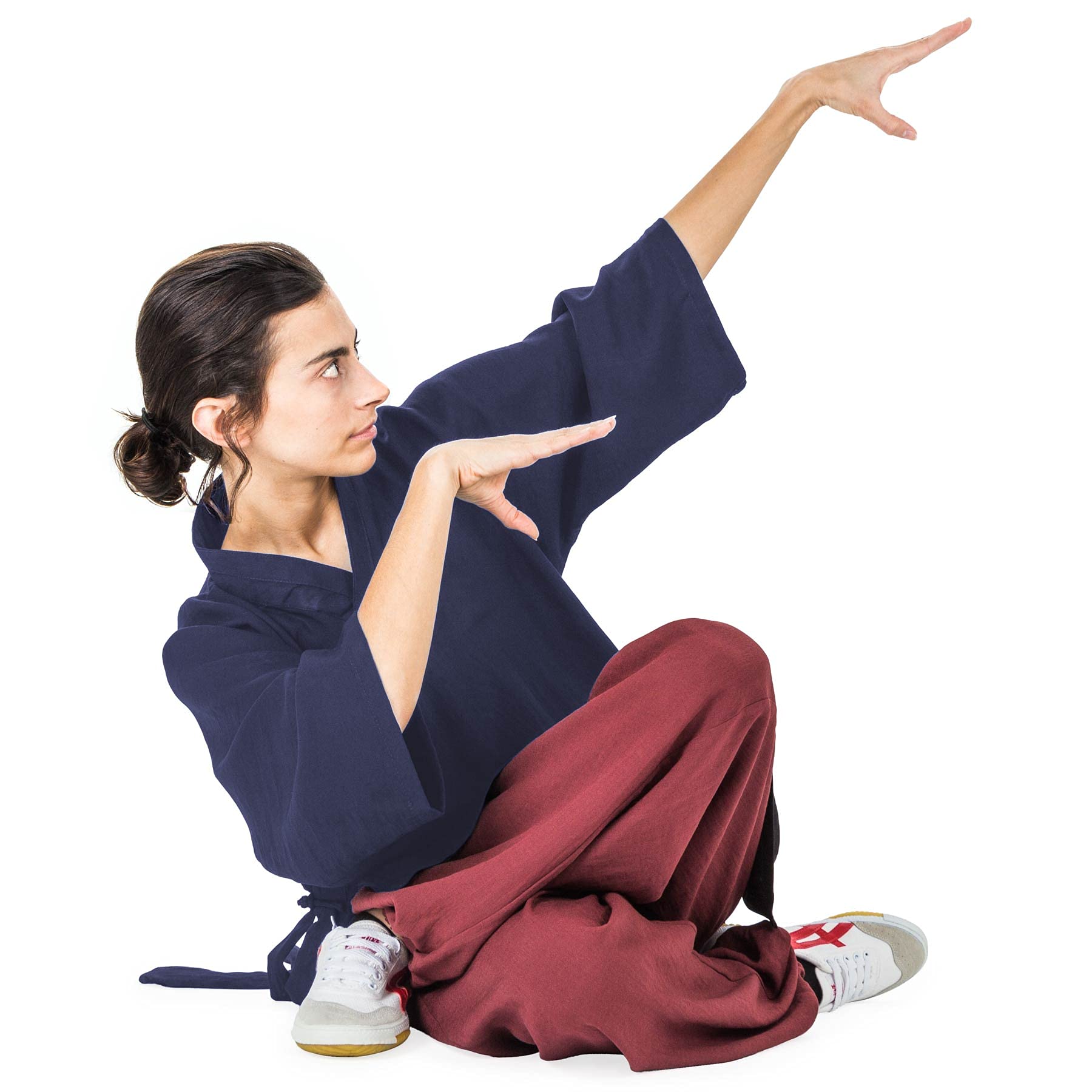 Baumwolle Kung Fu Tai Chi Shirt Diagonaler Kragen Kurzarm Taiji Anzug
