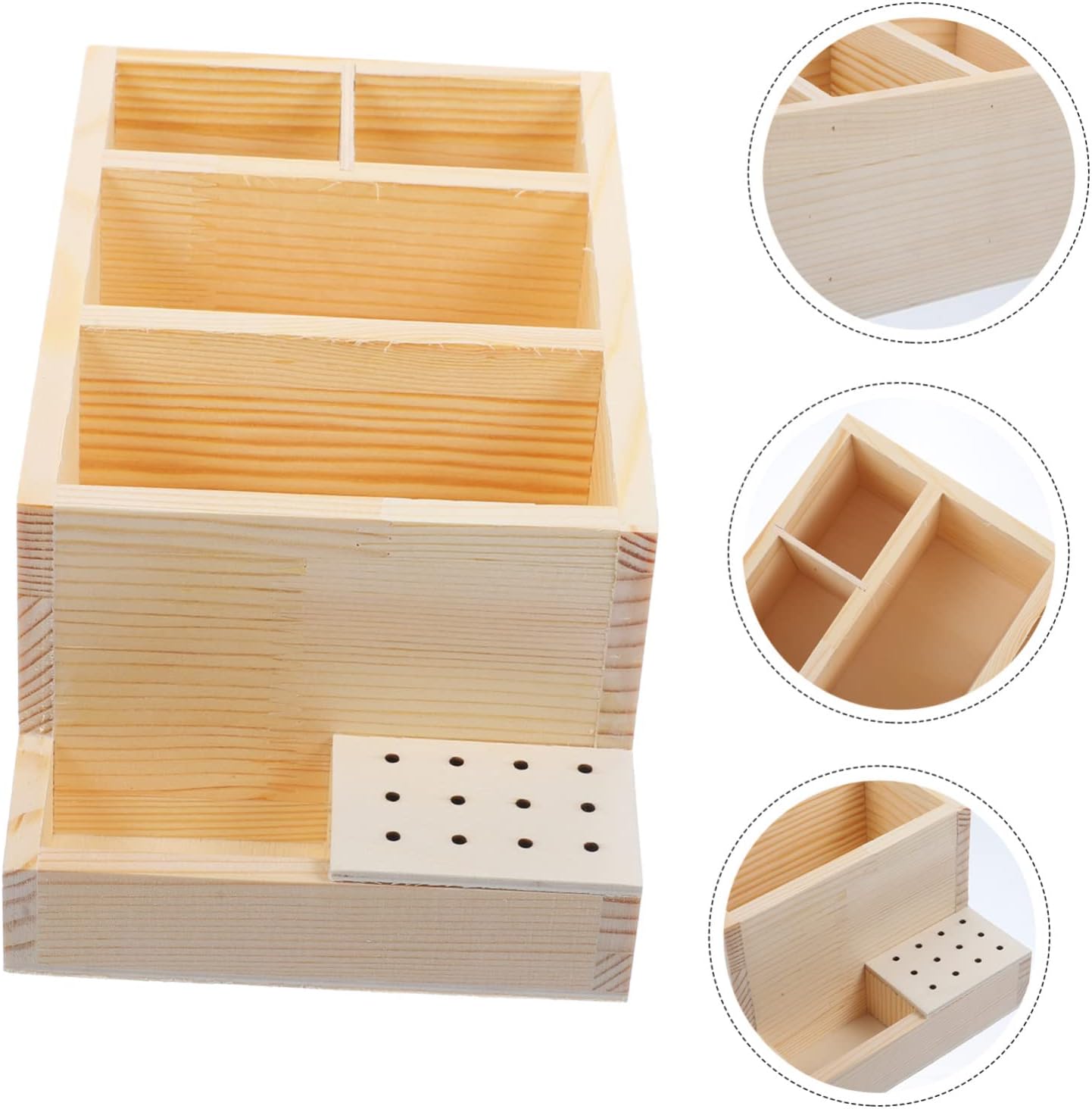Nail Drill Bit Holder Wooden Organizer Box for Manicure Tools