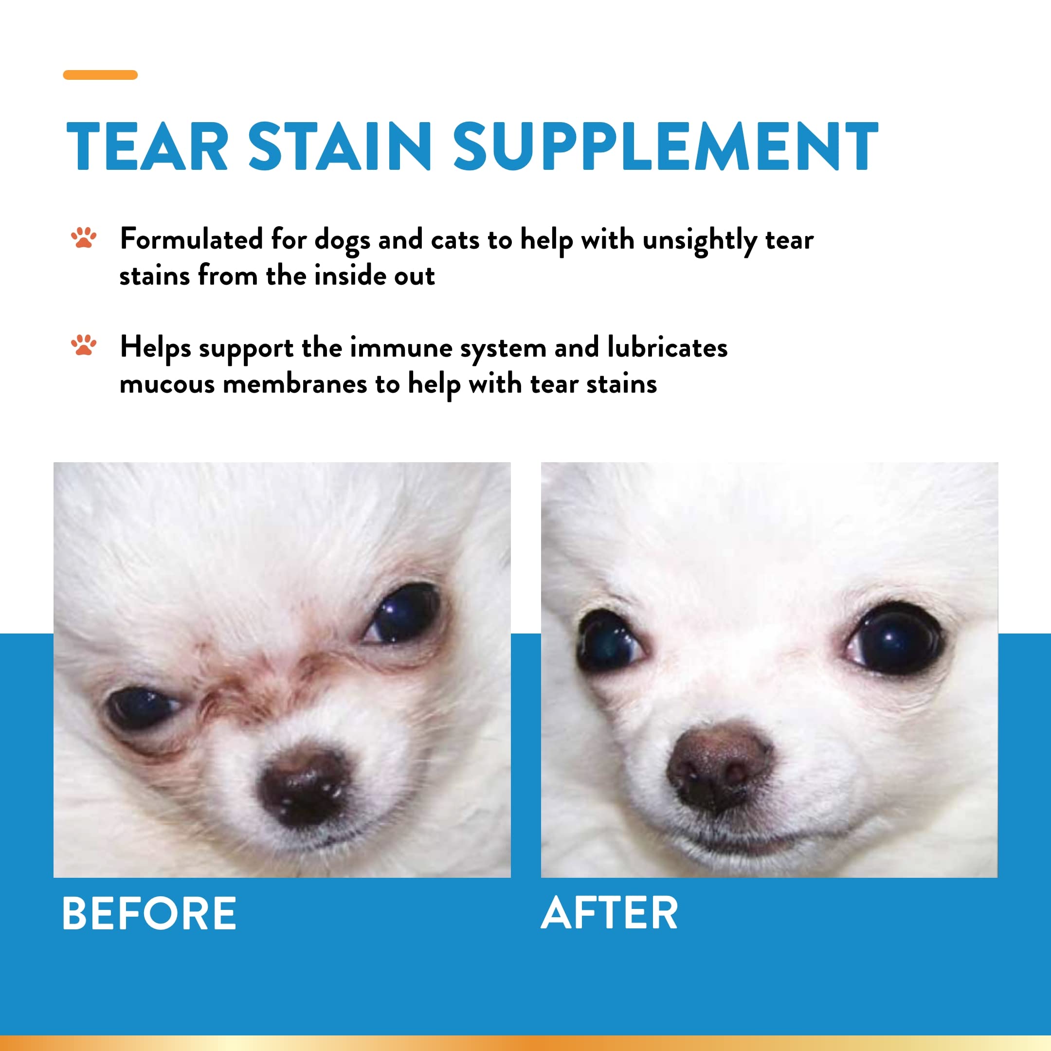 get tear stains off white dog