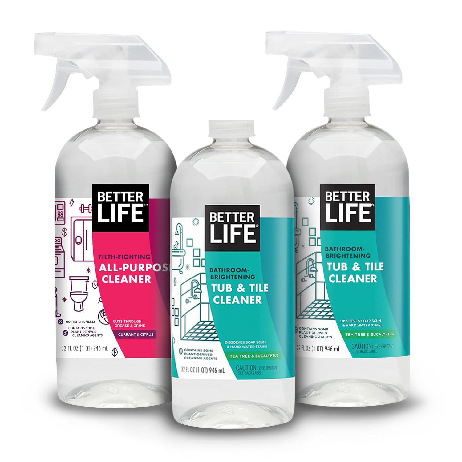 Better Life Bathroom Cleaner 32 Oz 2 Pack All Purpose Cleaner Currant and Citrus 32 Oz 1 Pack