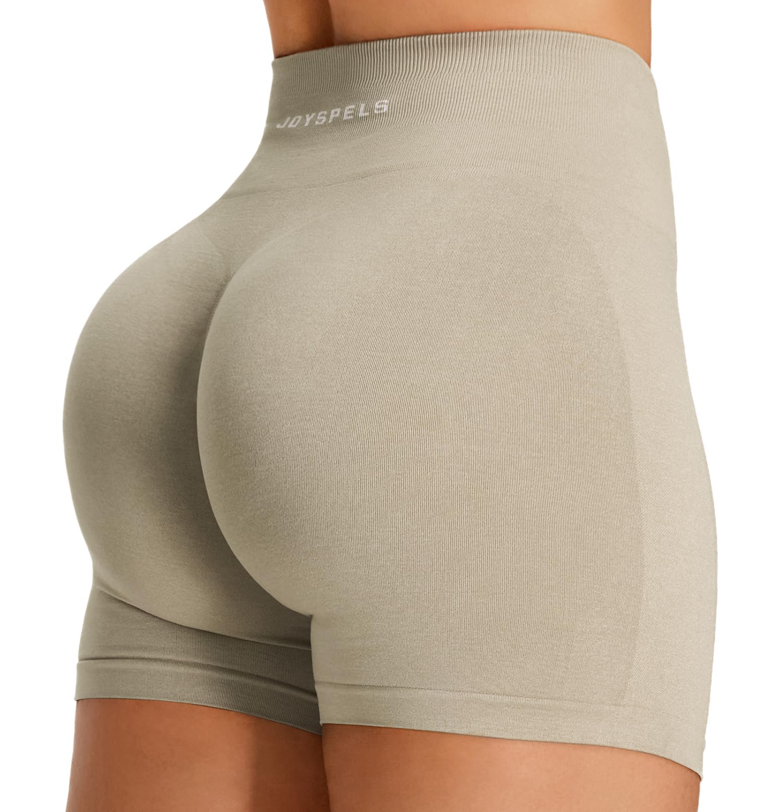 JOYSPELS Seamless Booty Scrunch Gym Shorts for Women High Waist Sculpt Workout Athletic Shorts Tummy Control