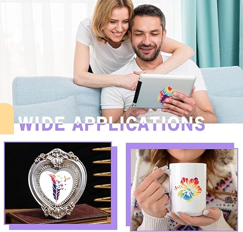 Miniatura 6 de Tintnut Rollo de vinilo permanente de teñido anudado, 12 pulgadas x 5 pies, hojas de vinilo adhesivo con patrón de remolinos degradados pequeños