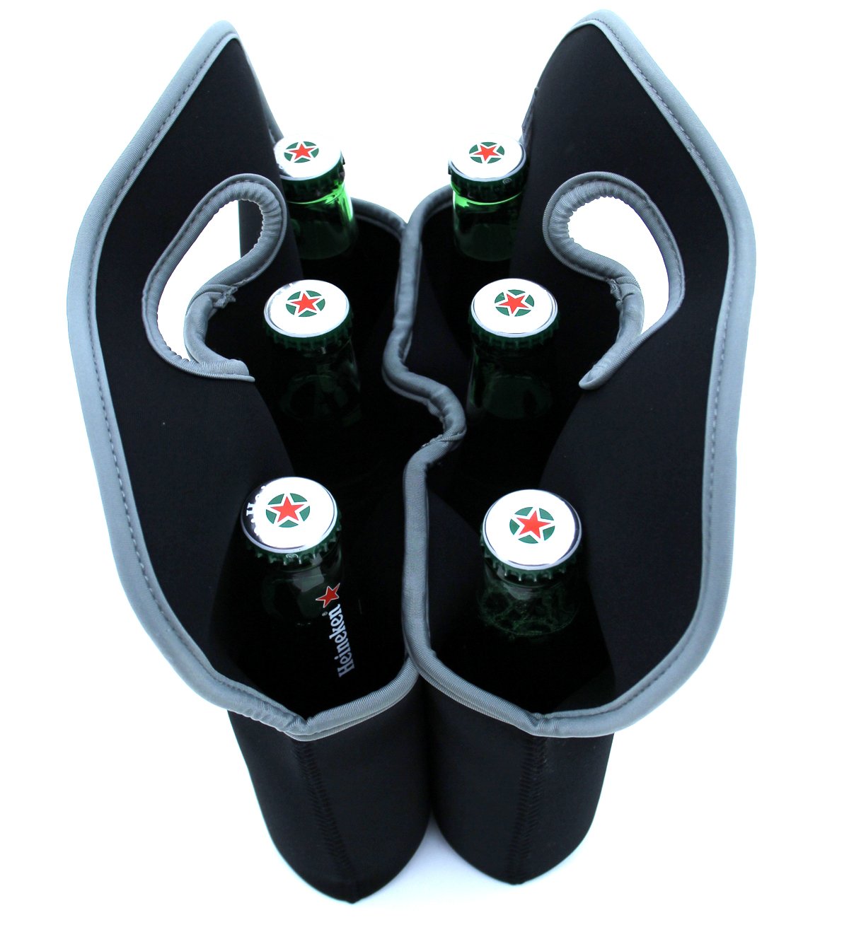Shop123go-Cooler 6 Pack Bottle Neoprene Bag, Black