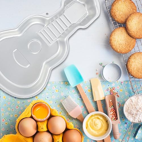 Miniatura 4 de Decoración de coche para decoración de coche, anillos de aluminio 3D con forma de guitarra para decoración de pasteles, molde para hornear, molde de