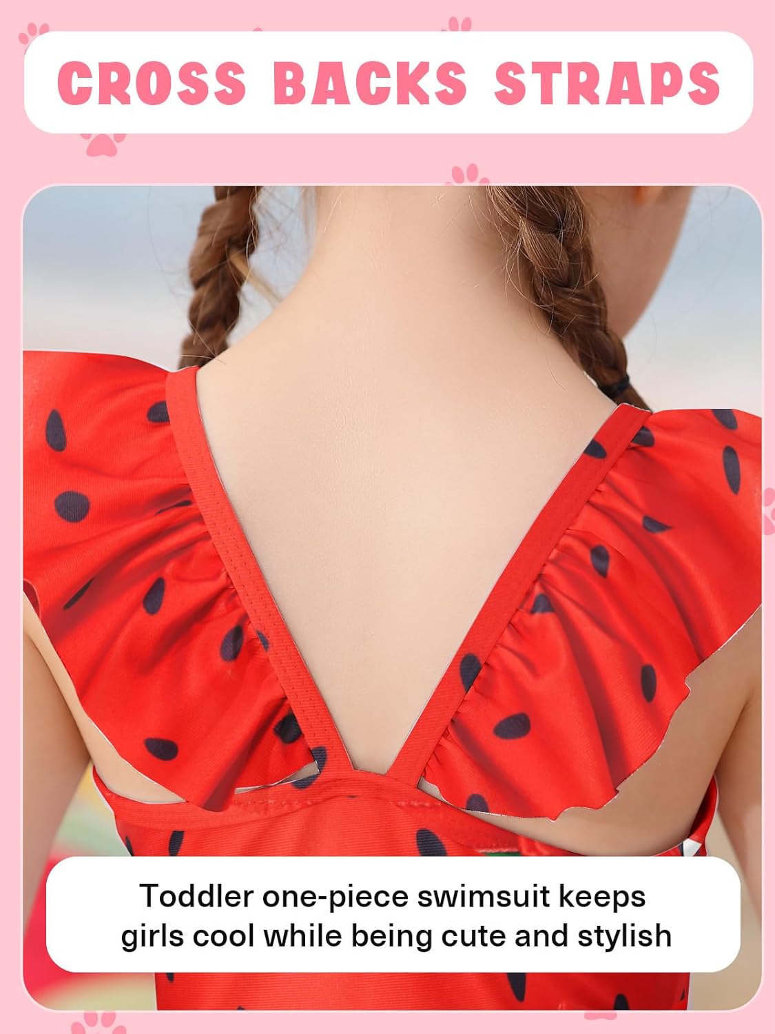 Girls One Piece Swimsuits Toddler Cute Ruffle Bathing Suits Quick Dry Beach Swimwear Size 2-7 Years - Image 3